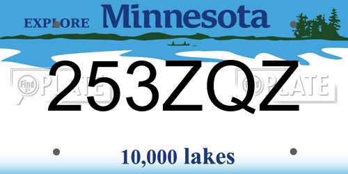 253ZQZ Minnesota License Plate