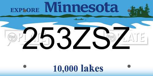 253ZSZ Minnesota License Plate