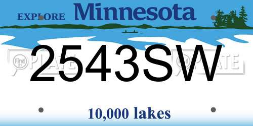 2543SW Minnesota License Plate
