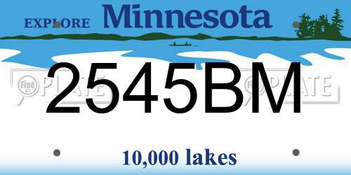 2545BM Minnesota License Plate