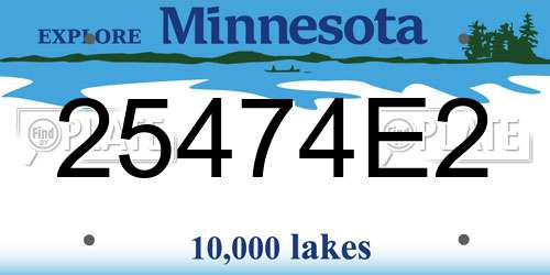 25474E2 Minnesota License Plate