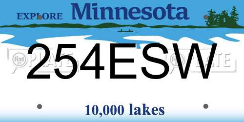 254ESW Minnesota License Plate