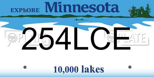 254LCE Minnesota License Plate