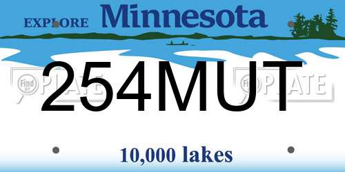 254MUT Minnesota License Plate