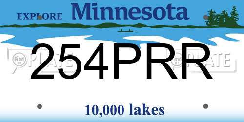 254PRR Minnesota License Plate