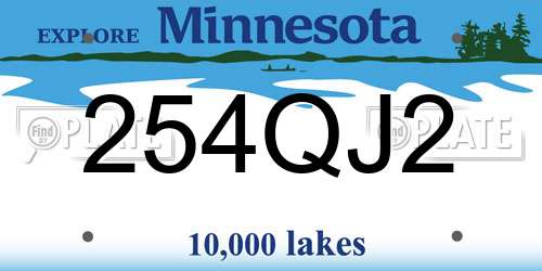 254QJ2 Minnesota License Plate