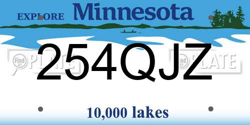 254QJZ Minnesota License Plate