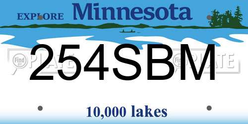 254SBM Minnesota License Plate