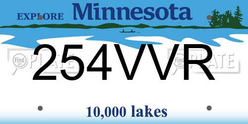 254VVR Minnesota License Plate