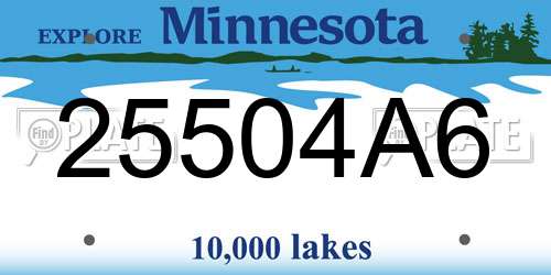 25504A6 Minnesota License Plate
