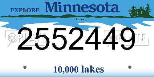 2552449 Minnesota License Plate
