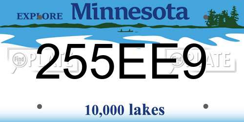 255EE9 Minnesota License Plate