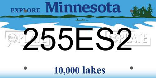 255ES2 Minnesota License Plate