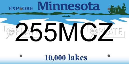 255MCZ Minnesota License Plate