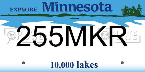 255MKR Minnesota License Plate