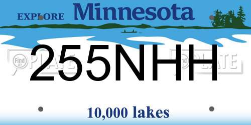 255NHH Minnesota License Plate