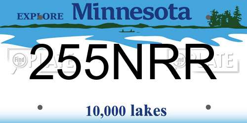 255NRR Minnesota License Plate