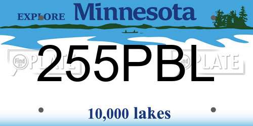 255PBL Minnesota License Plate