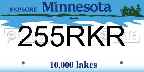 255RKR Minnesota License Plate