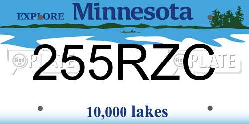 255RZC Minnesota License Plate