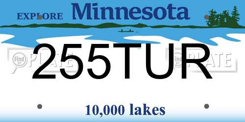 255TUR Minnesota License Plate