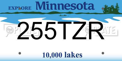 255TZR Minnesota License Plate