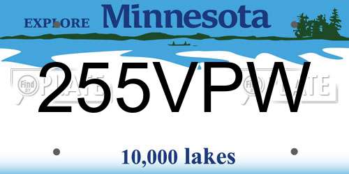 255VPW Minnesota License Plate