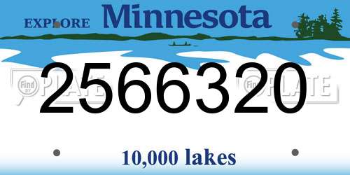 2566320 Minnesota License Plate