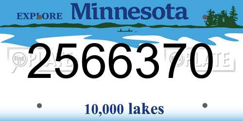 2566370 Minnesota License Plate