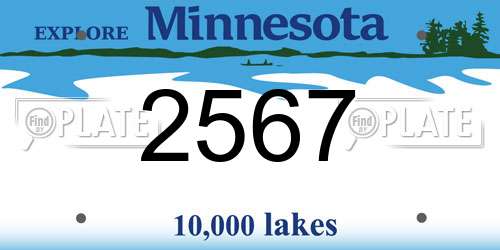 2567 Minnesota License Plate