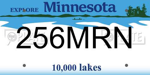 256MRN Minnesota License Plate