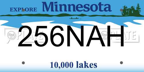 256NAH Minnesota License Plate