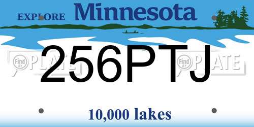 256PTJ Minnesota License Plate