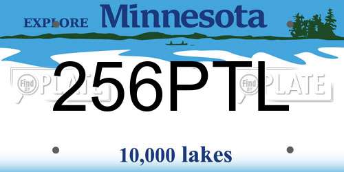 256PTL Minnesota License Plate