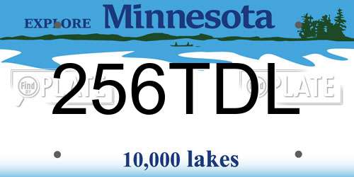256TDL Minnesota License Plate