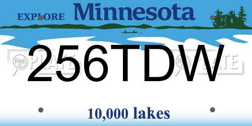 256TDW Minnesota License Plate
