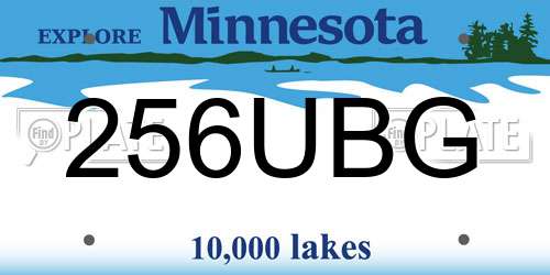 256UBG Minnesota License Plate