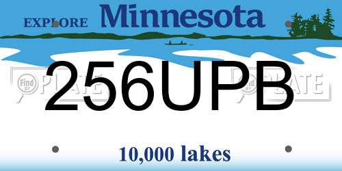 256UPB Minnesota License Plate