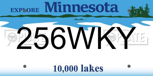256WKY Minnesota License Plate
