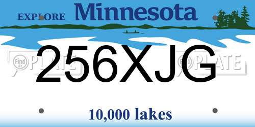 256XJG Minnesota License Plate