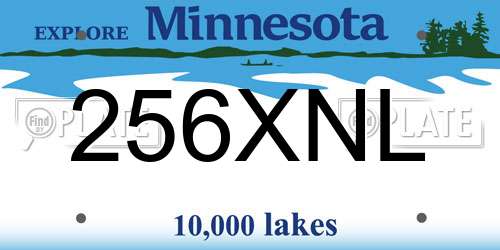 256XNL Minnesota License Plate