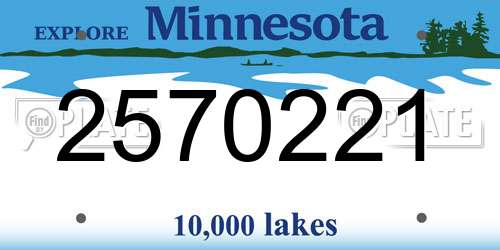 2570221 Minnesota License Plate
