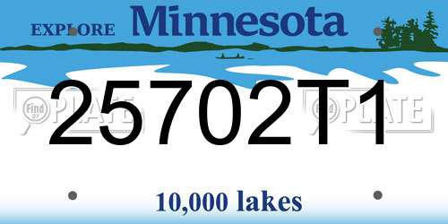 25702T1 Minnesota License Plate