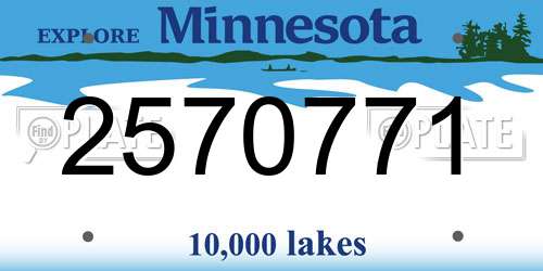 2570771 Minnesota License Plate