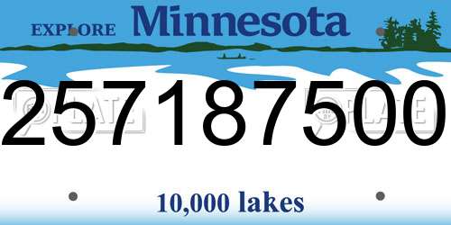 257187500 Minnesota License Plate