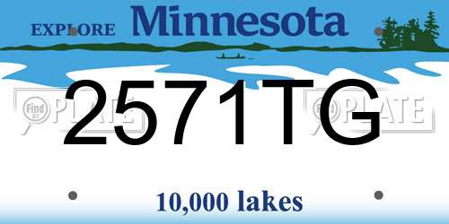 2571TG Minnesota License Plate