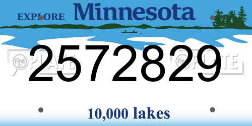 2572829 Minnesota License Plate