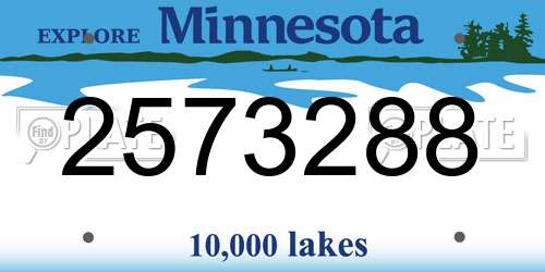 2573288 Minnesota License Plate
