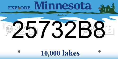 25732B8 Minnesota License Plate