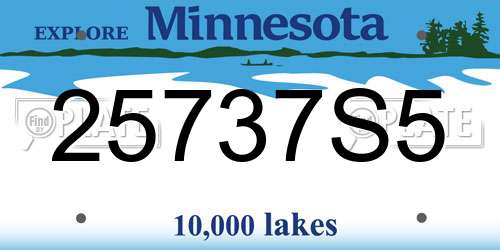 25737S5 Minnesota License Plate